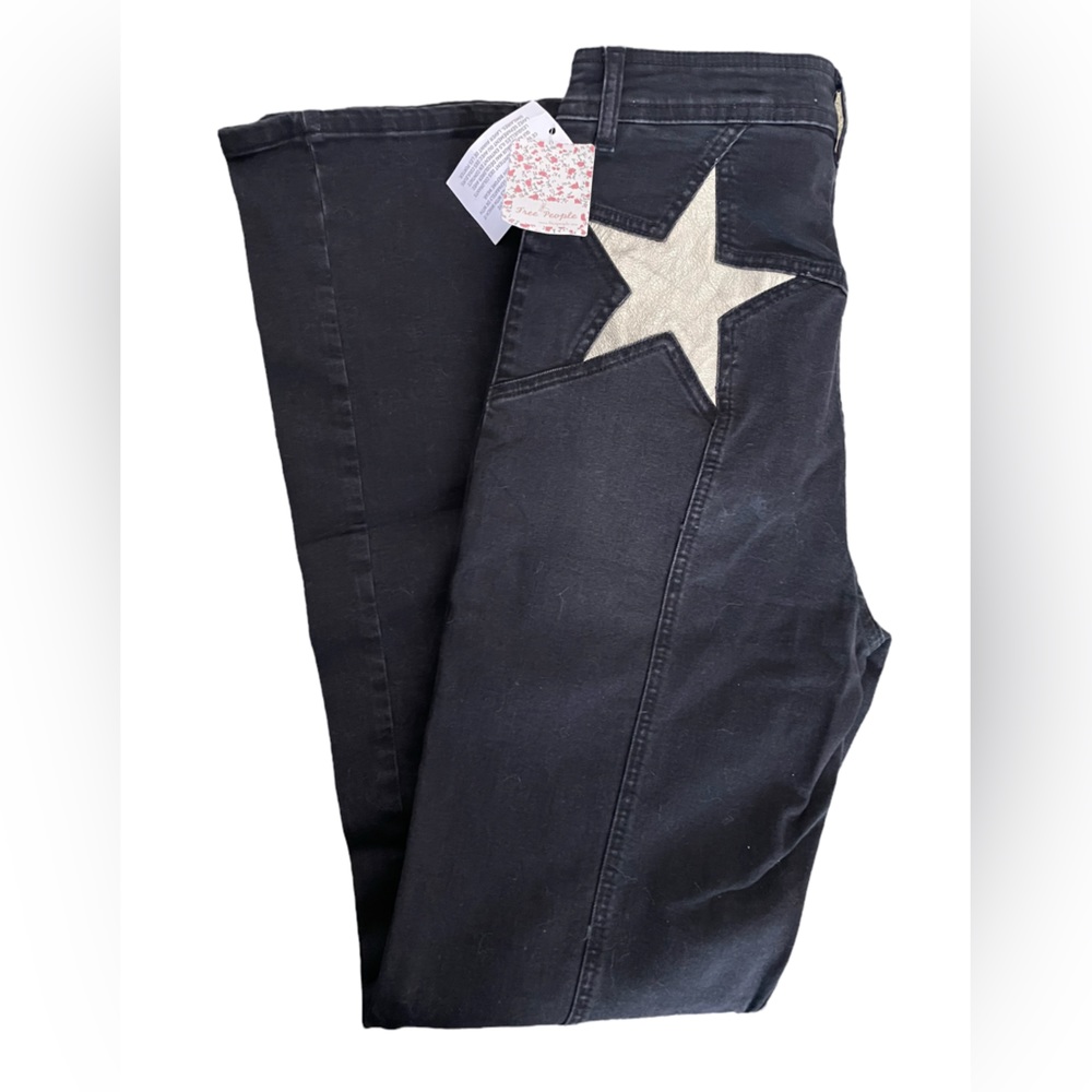 FREE PEOPLE Firecracker Flare Gold Star Jeans NWT Size 31